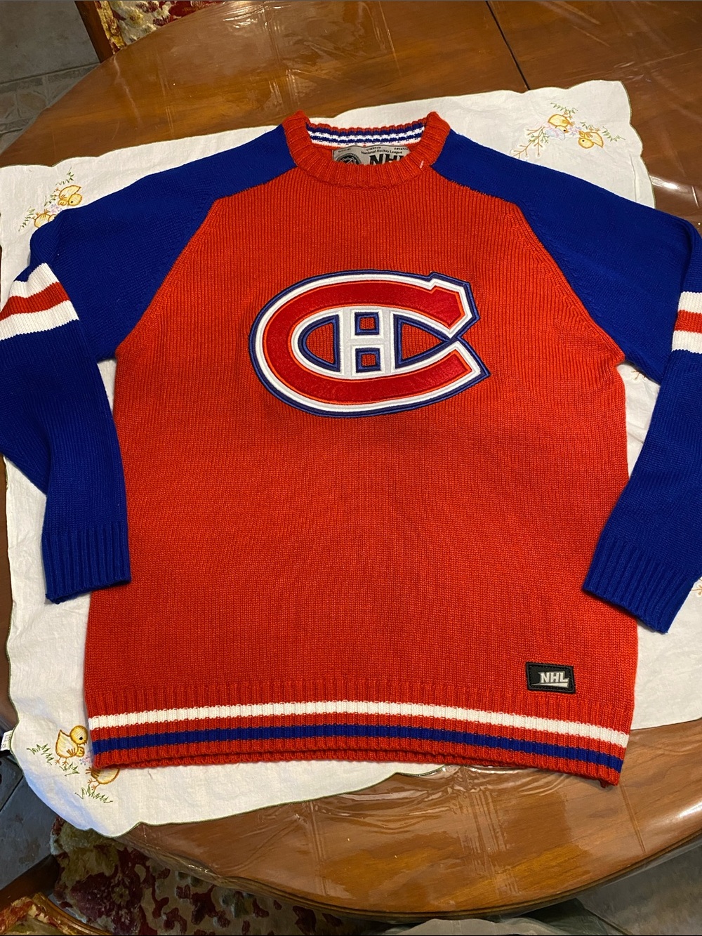 NHL Vintage Ilanco Montreal Canadiens-Crewneck Sweater knit size large unisex